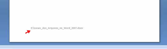 Endereço do arquivo no rodapé do documento