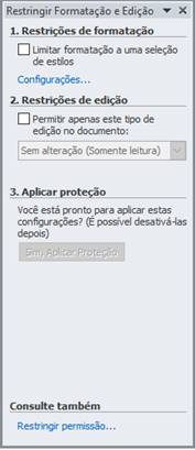 Restringir Formatação e Edição
