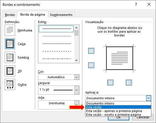 Bordas e Sombreamento - Seção