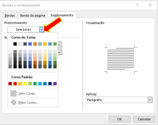 Cores de Preenchimento