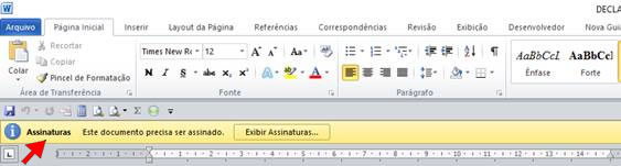 Assinatura digital no Word 2010