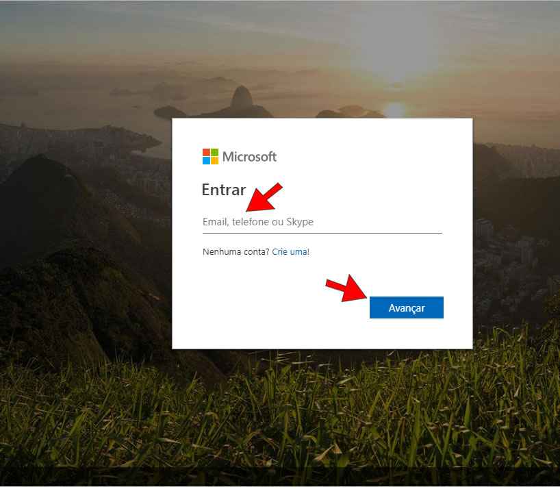 Acessar a conta da Microsoft