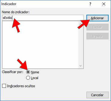 Adicionar Indicador