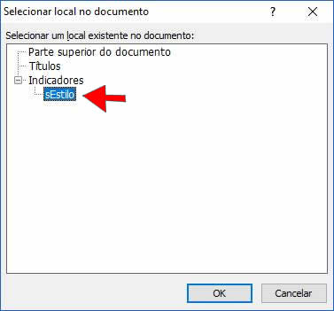 Selecionar local no documento