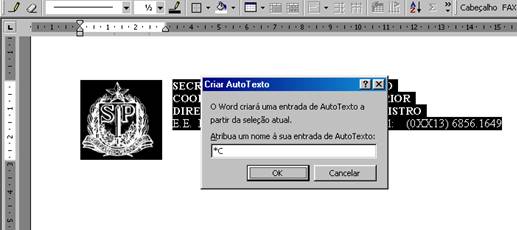 Criar Auto Texto