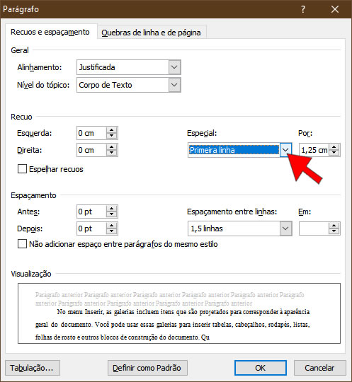 Formatação de Parágrafo segundo as Normas ABNT