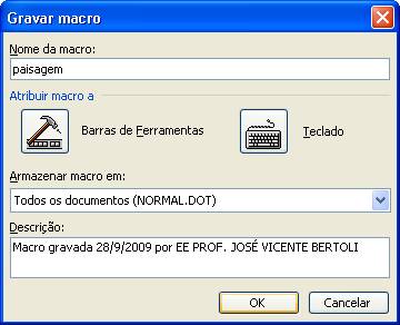 Como gravar uma macro