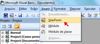 Inserir UserForm