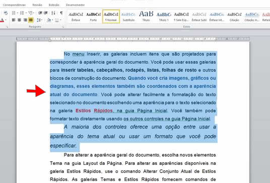 selecionar o texto