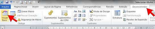 Abrir o Editor do Visual Basic