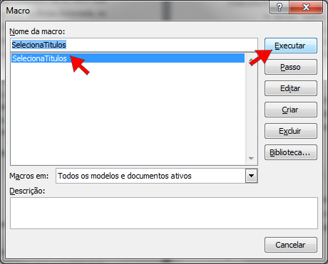 Executar Macro