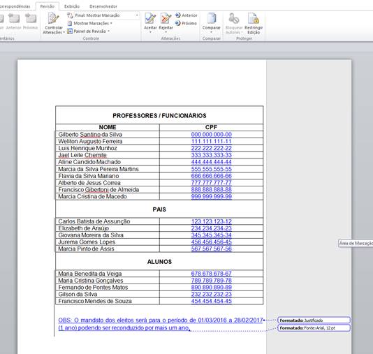 documento gerado com as modificações