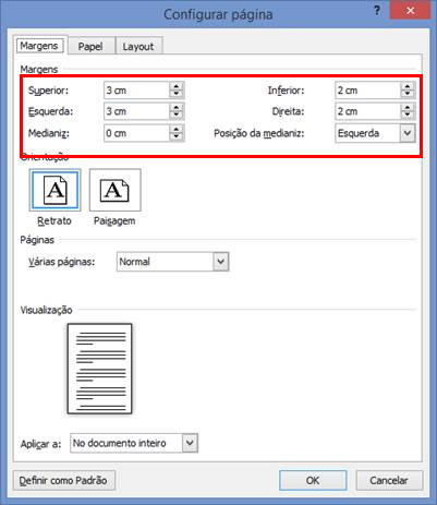 Configurar Página segundo as Normas ABNT