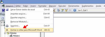 Fechar o Visual Basic