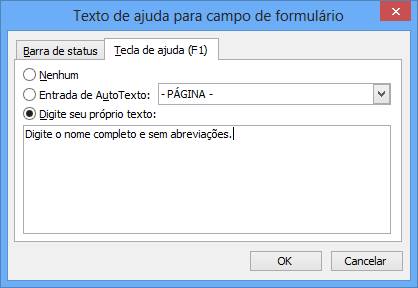 Texto de ajuda para campo de formulário