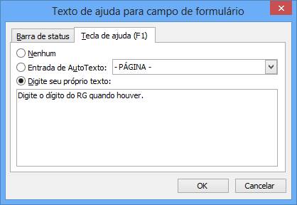 Texto de ajuda para campo de formulário