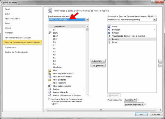 Todos os comandos do Word