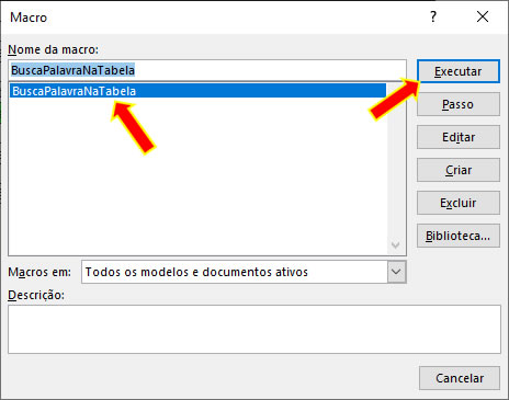 Executar Macro