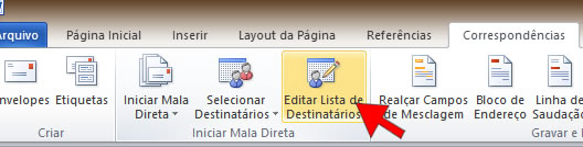 Editar Lista de Destinatários
