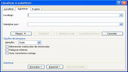 Localizar e Substituir