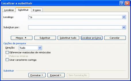 Localizar e Substituir