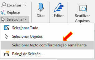 Selecionar texto com formatação semelhante