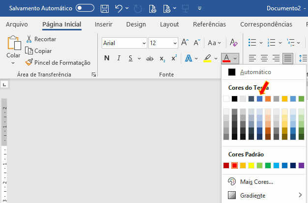 Alterar a cor da fonte no Word