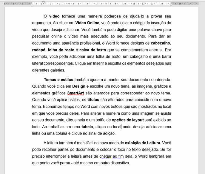 Texto com Palavras em Negrito