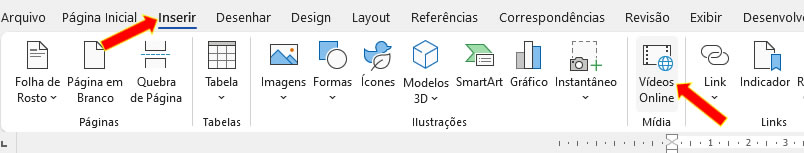 Inserir vídeos online no Word