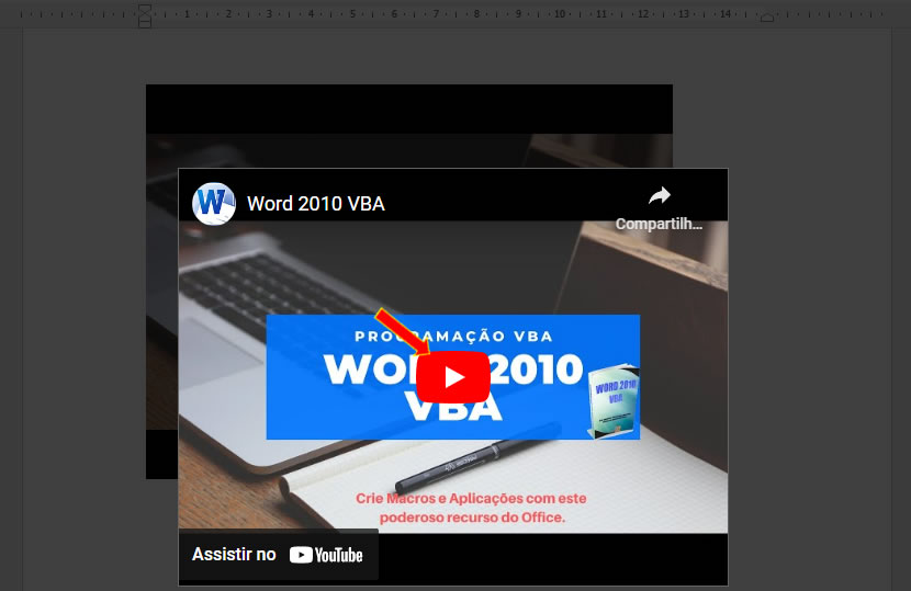 Executar vídeo online no Word