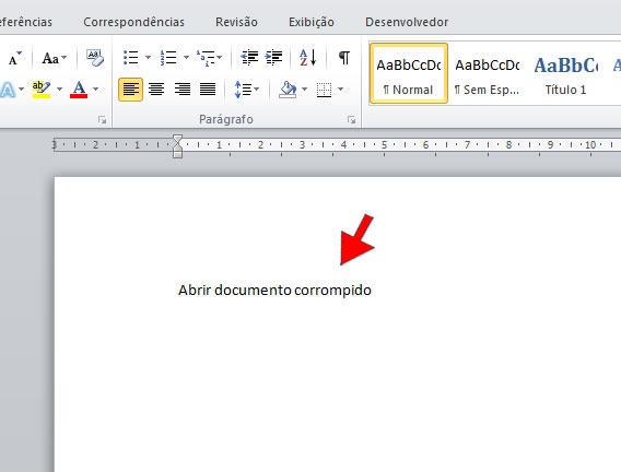 Abrir documento corrompido