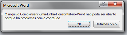 Arquivo corrompido do Word