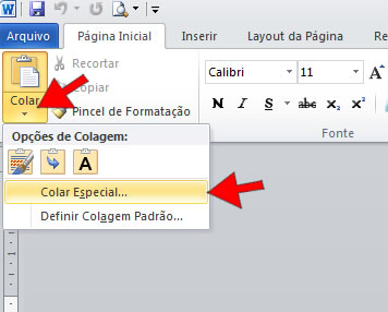 Colar Especial no Word