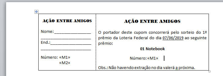 Modelo De Rifa Numerada Automaticamente No Word 2020