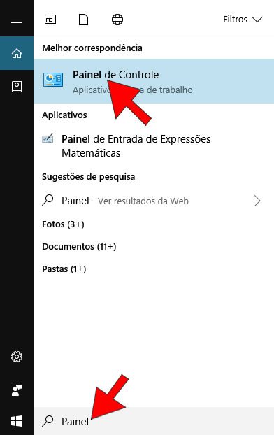 Pesquisar Painel de Controle