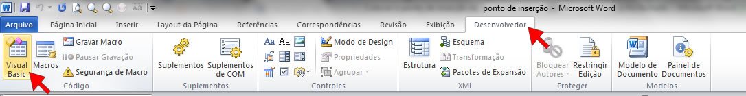 Abrir o Editor do Visual Basic