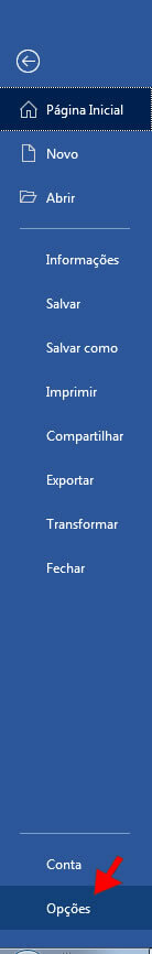 Opções do Word